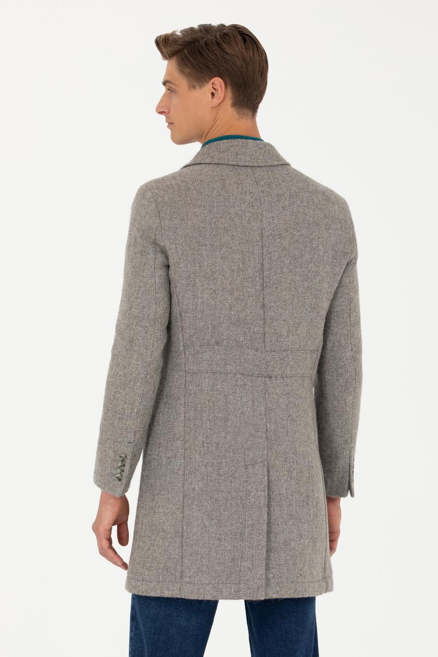 Gri Slim Fit Palto - 50259331008