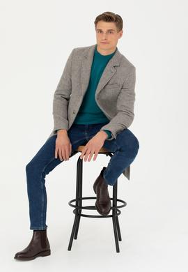 Gri Slim Fit Palto