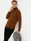 Kahverengi Slim Fit Balıkçı Yaka Basic Triko Kazak