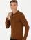 Kahverengi Slim Fit Polo Yaka Basic Triko Kazak