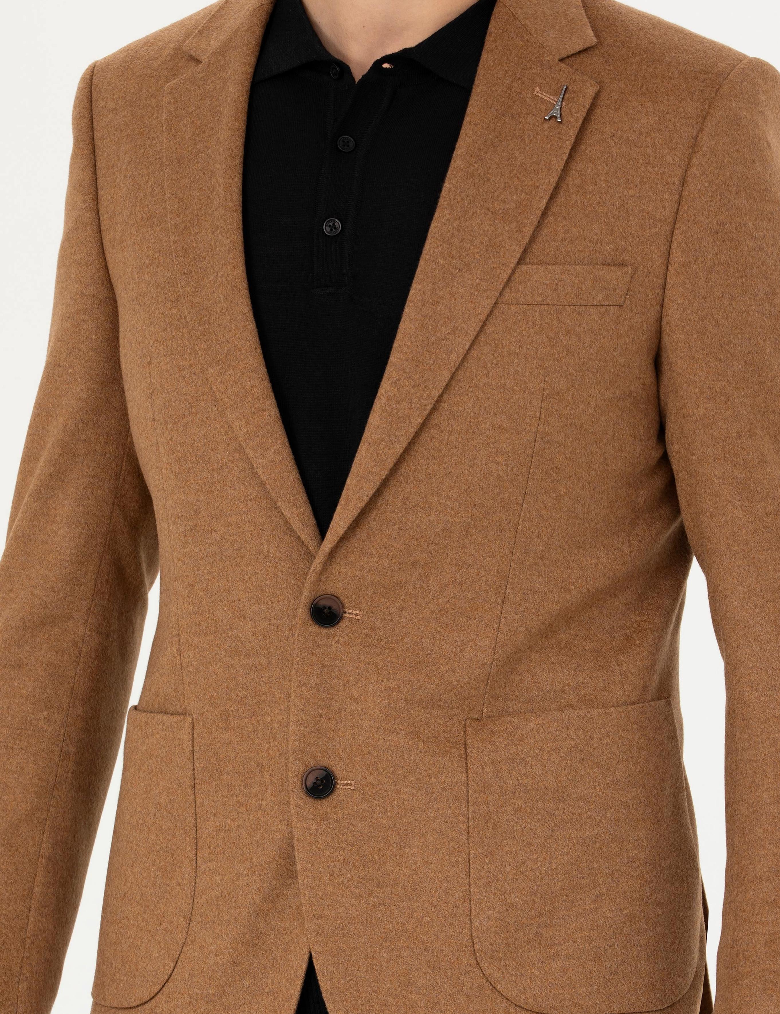 Camel Slim Fit Kaşmir Klasik Ceket - 50279527023