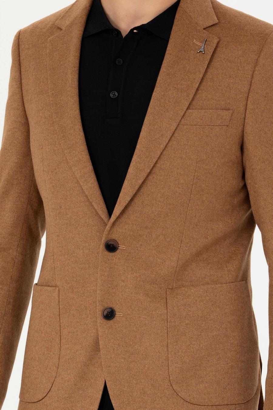 Camel Slim Fit Kaşmir Klasik Ceket - 50279527023