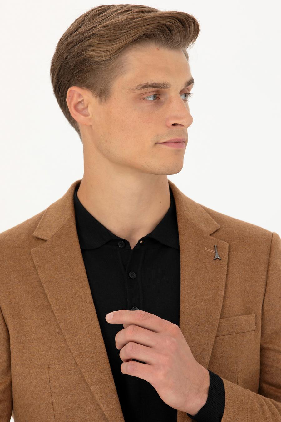 Camel Slim Fit Kaşmir Klasik Ceket - 50279527023