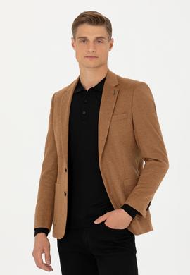 Camel Slim Fit Kaşmir Klasik Ceket