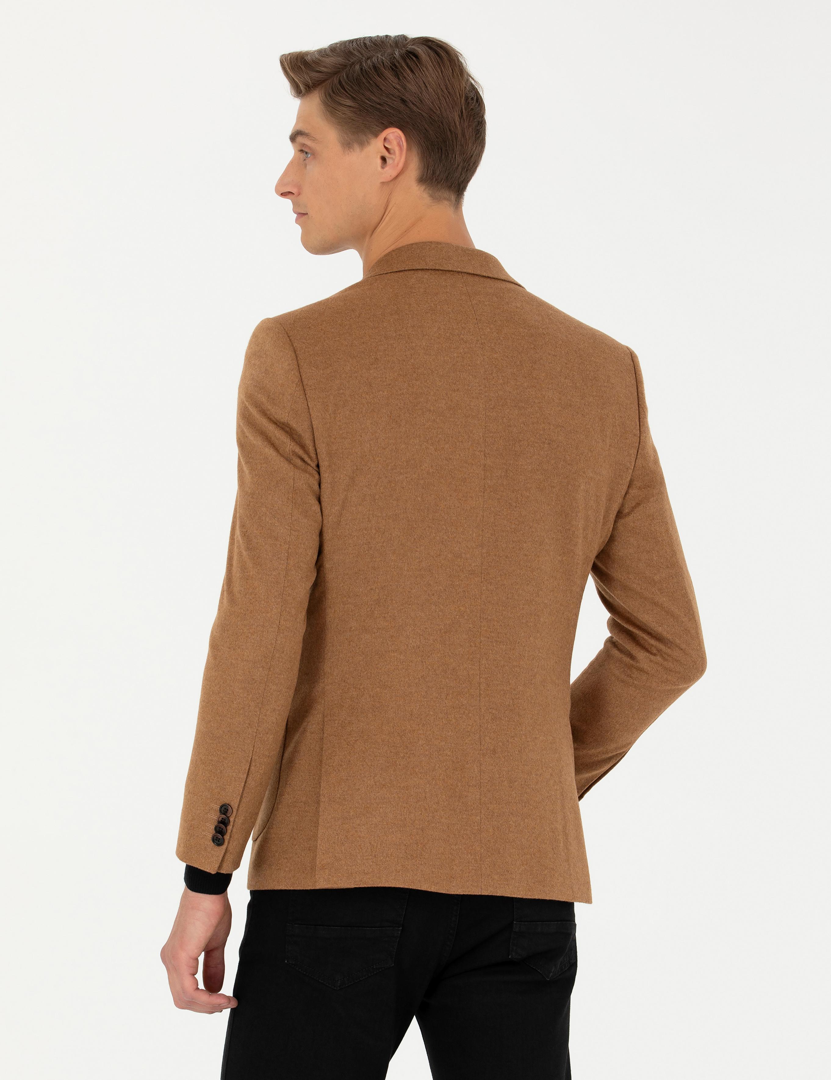 Camel Slim Fit Kaşmir Klasik Ceket - 50279527023