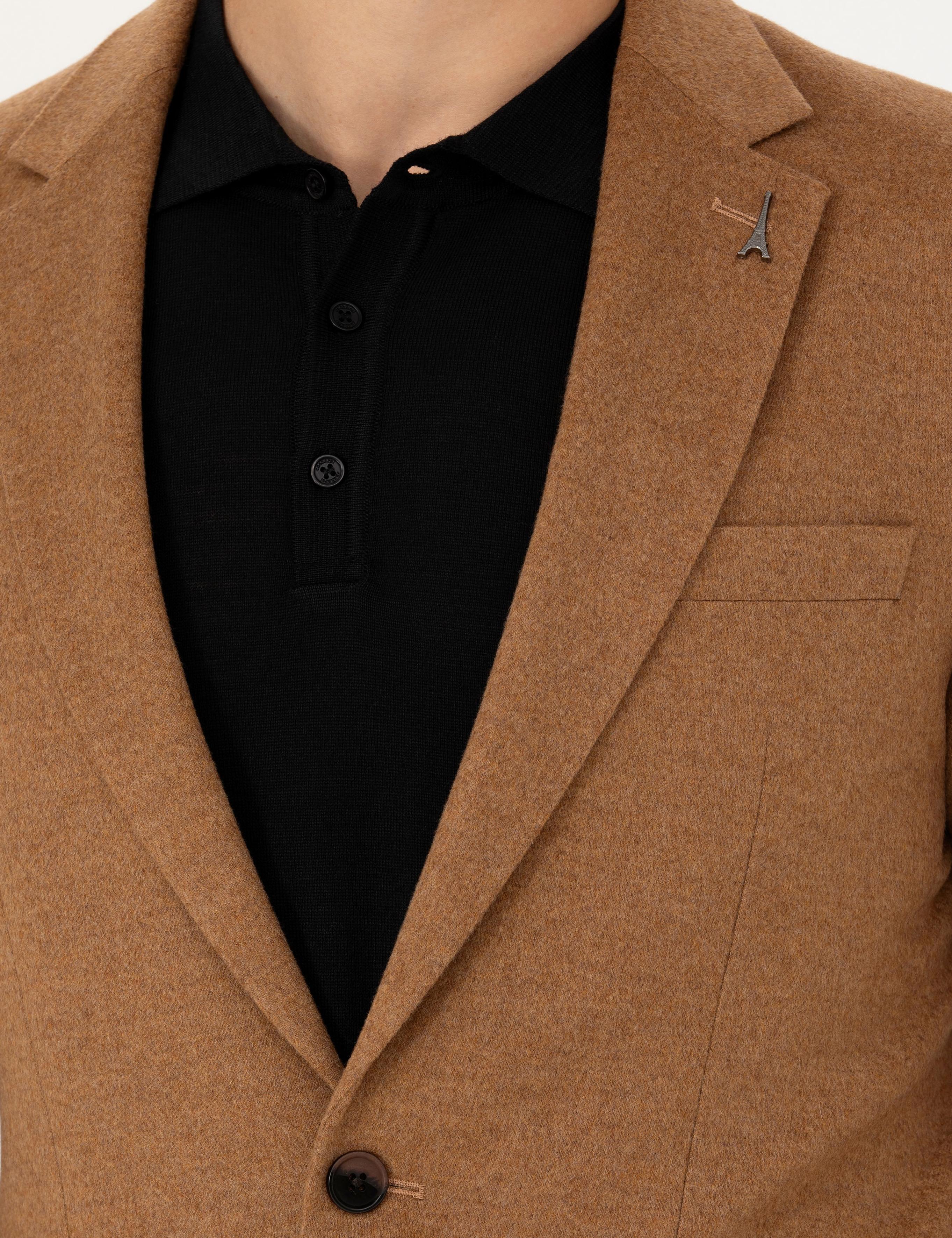 Camel Slim Fit Kaşmir Klasik Ceket - 50279527023