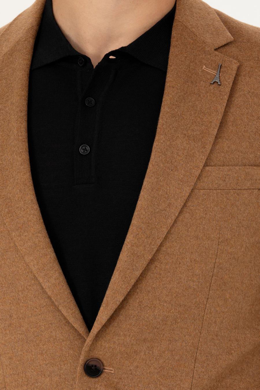 Camel Slim Fit Kaşmir Klasik Ceket - 50279527023