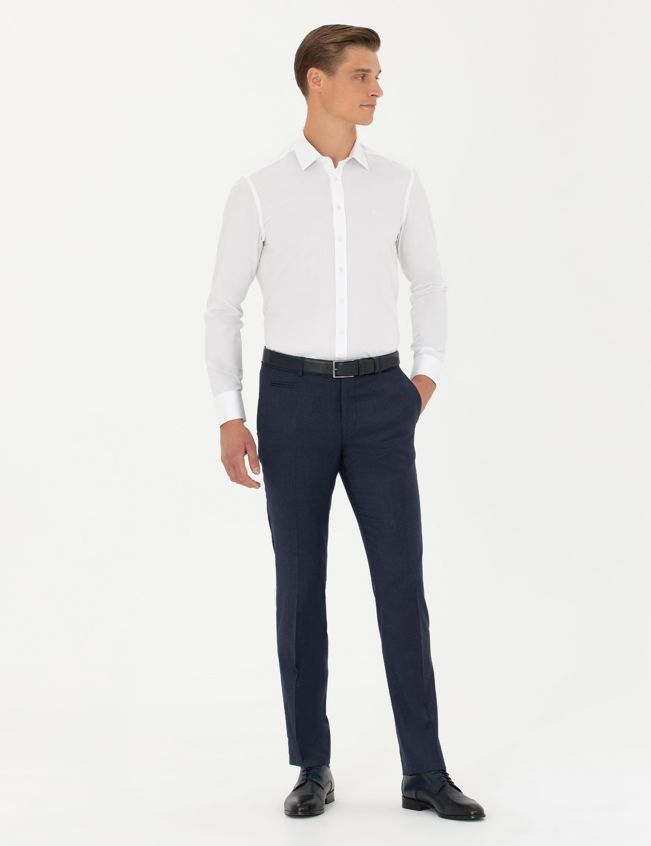 Beyaz Slim Fit Uzun Kollu Klasik Gömlek - 50278522007