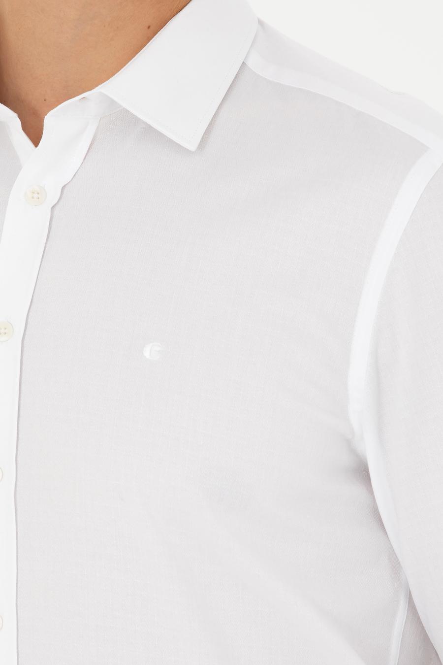 Beyaz Slim Fit Uzun Kollu Klasik Gömlek - 50278522007