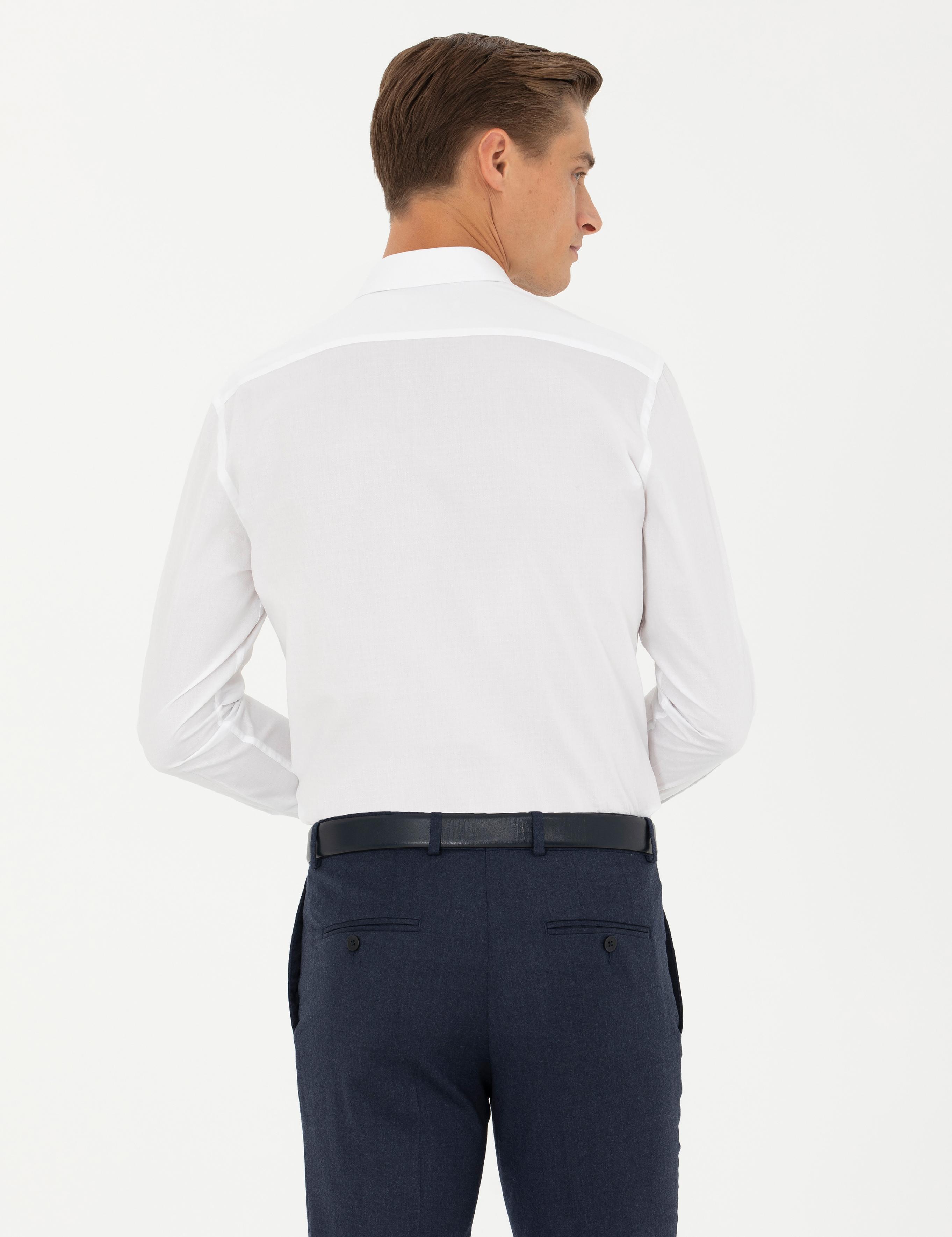 Beyaz Slim Fit Uzun Kollu Klasik Gömlek - 50278522007