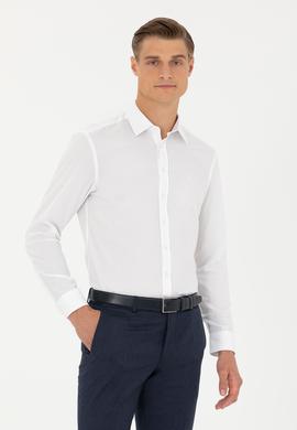 Beyaz Slim Fit Uzun Kollu Klasik Gömlek