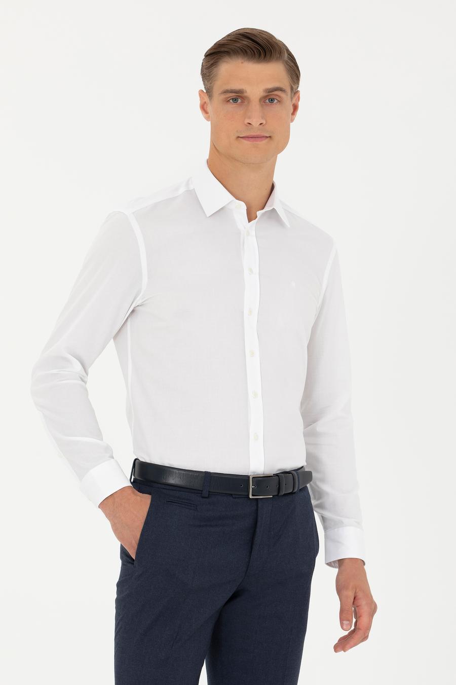 Beyaz Slim Fit Uzun Kollu Klasik Gömlek - 50278522007