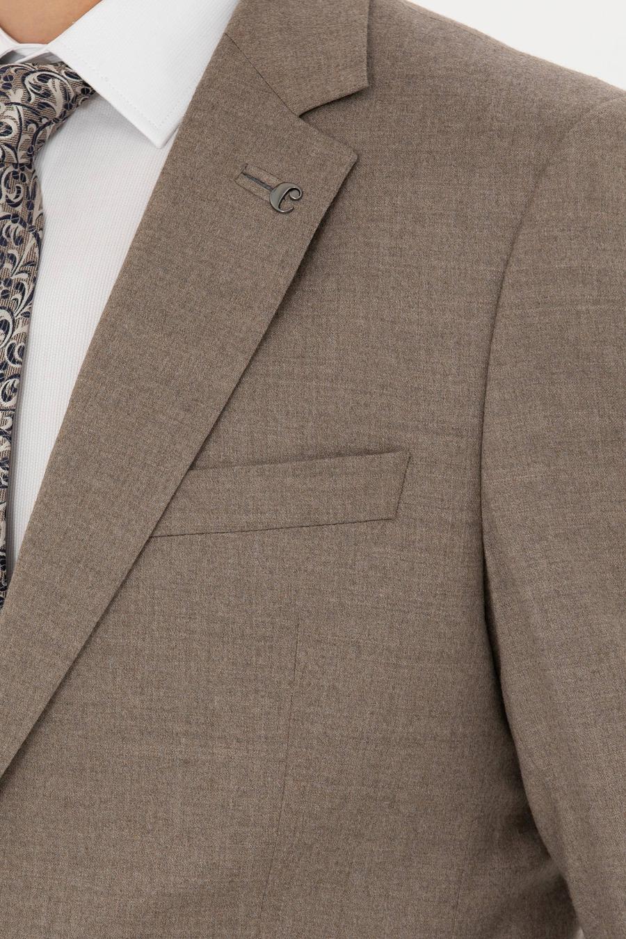 Camel Slim Fit Yün Karışımlı Klasik Ceket - 50270152182
