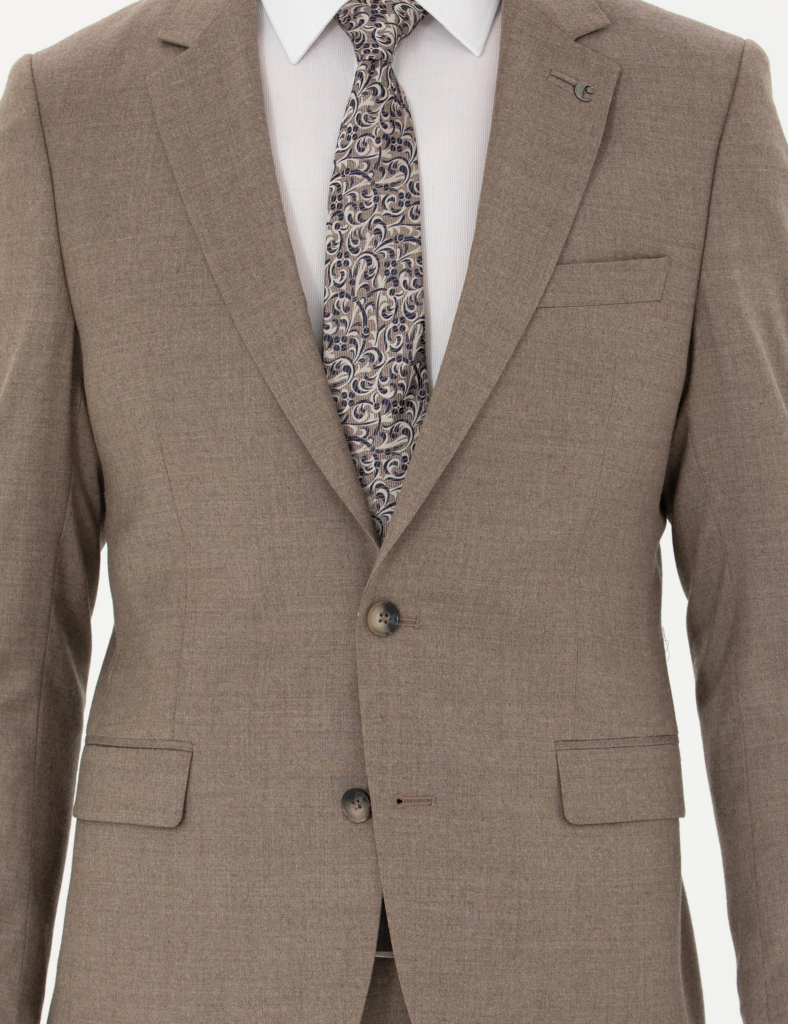 Camel Slim Fit Yün Karışımlı Klasik Ceket - 50270152182