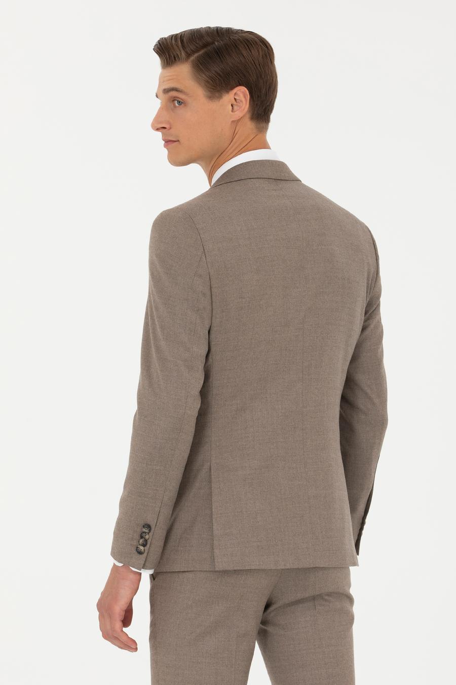 Camel Slim Fit Yün Karışımlı Klasik Ceket - 50270152182