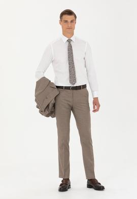 Camel Slim Fit Yün Karışımlı Kumaş Pantolon