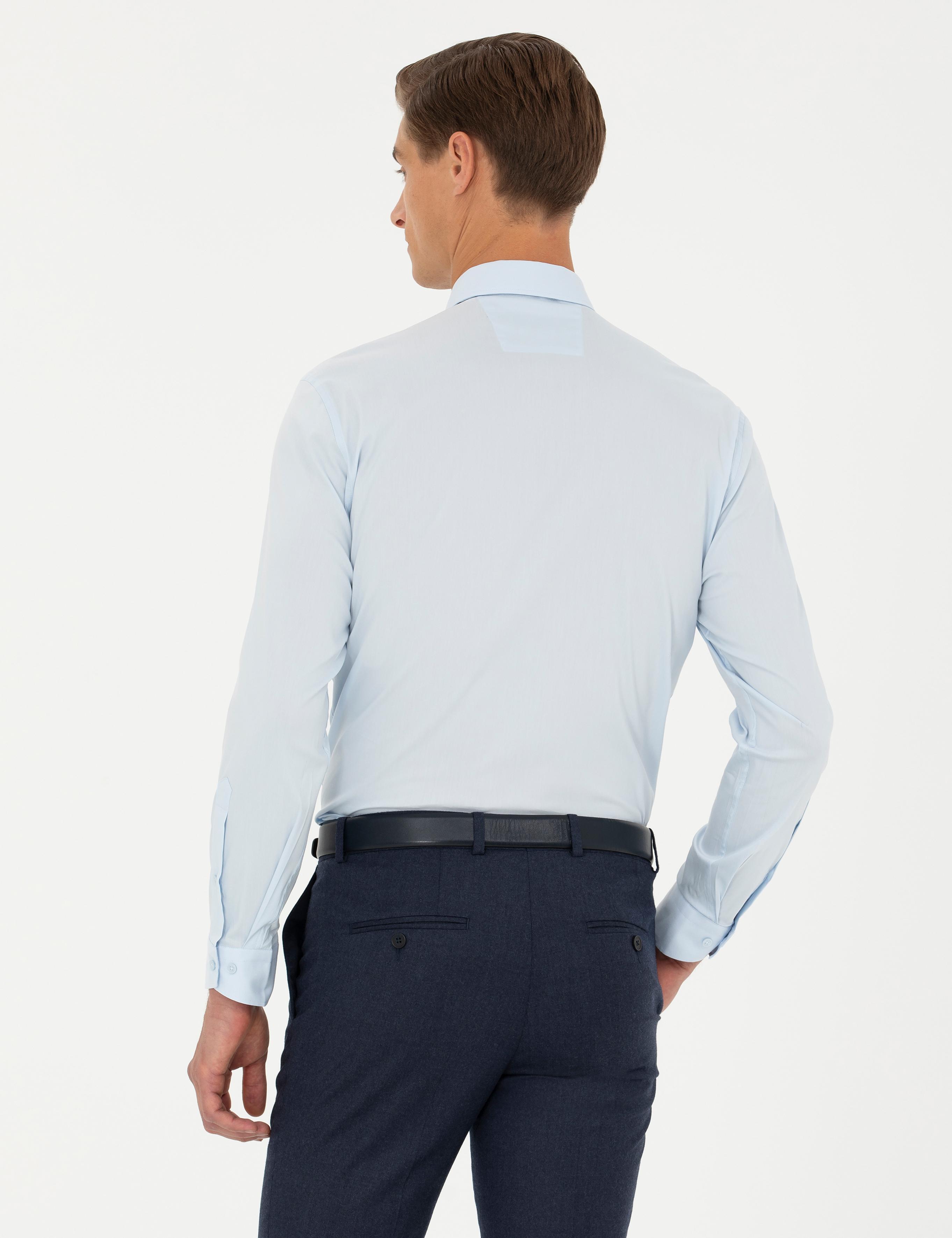 Açık Mavi Slim Fit Uzun Kollu Gömlek - 50282995046