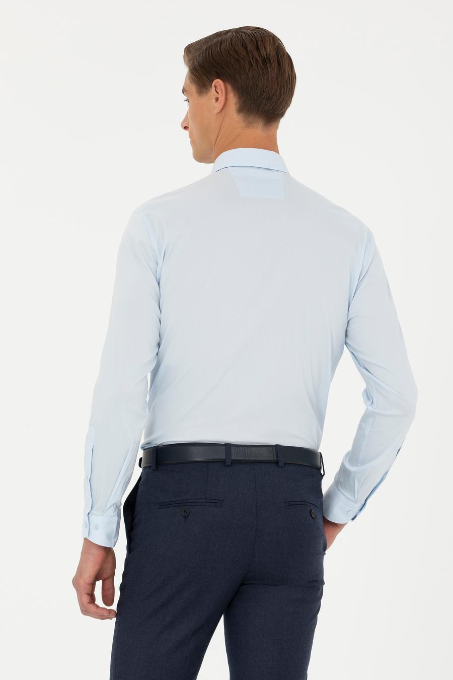 Açık Mavi Slim Fit Uzun Kollu Gömlek - 50282995046