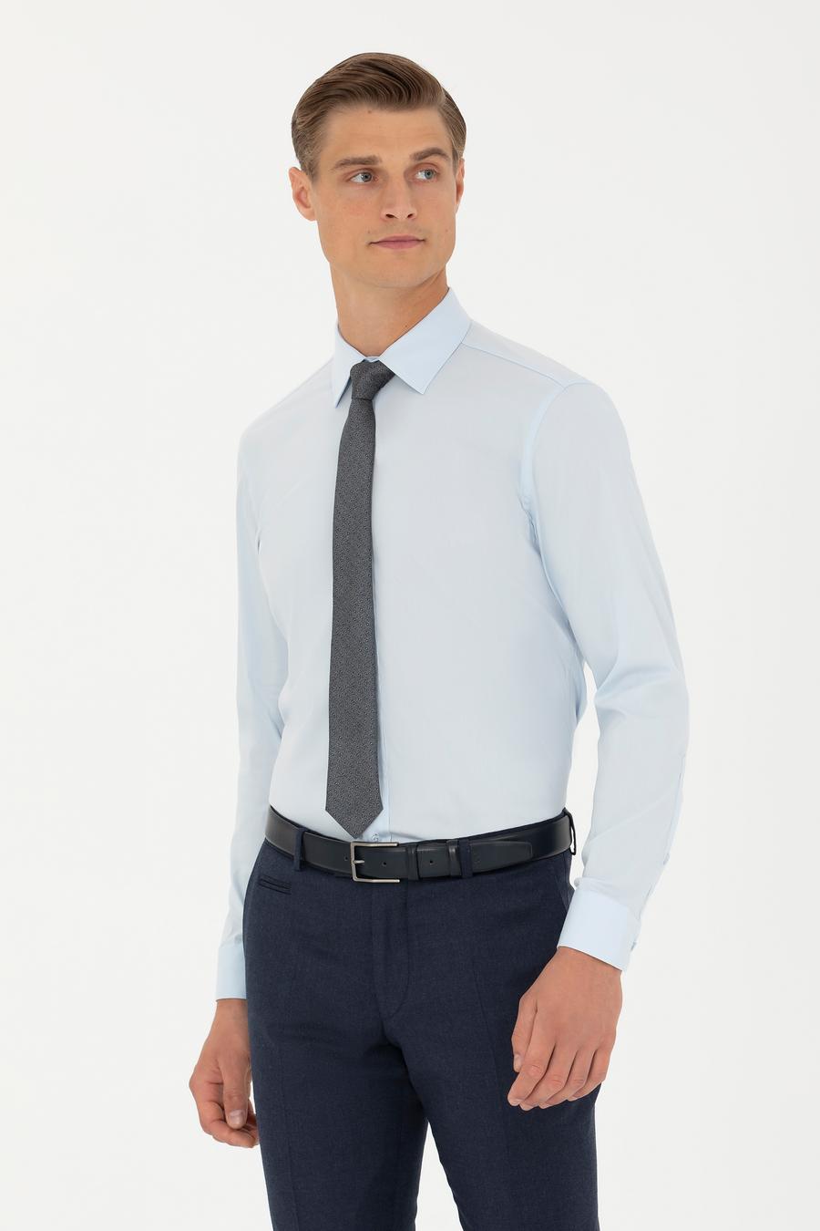 Açık Mavi Slim Fit Uzun Kollu Gömlek - 50282995046