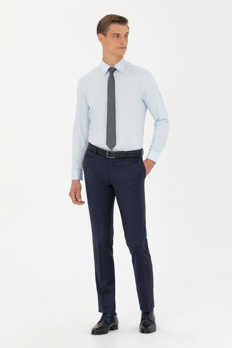 Açık Mavi Slim Fit Uzun Kollu Gömlek - 50282995046