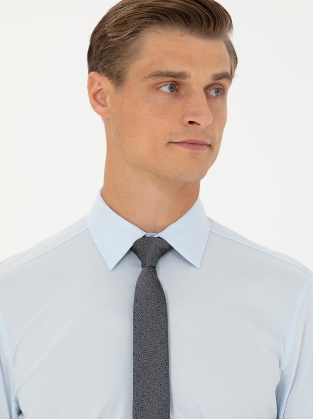 Açık Mavi Slim Fit Uzun Kollu Gömlek