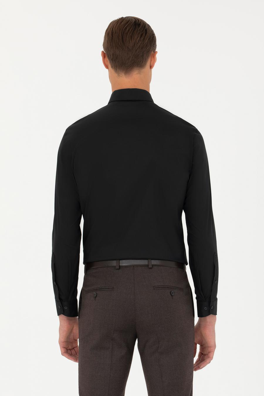 Siyah Slim Fit Uzun Kollu Gömlek - 50282995021