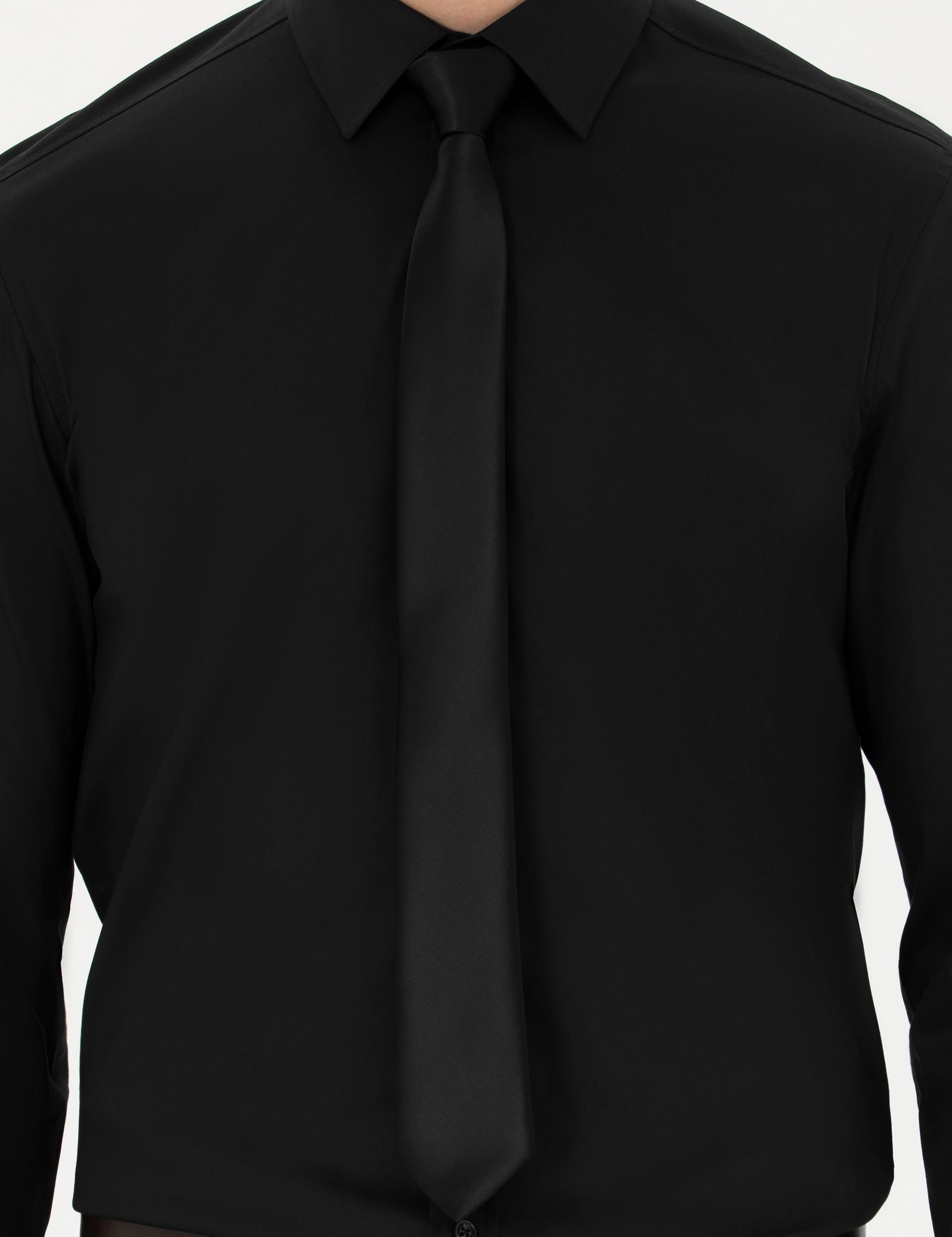 Siyah Slim Fit Uzun Kollu Gömlek - 50282995021