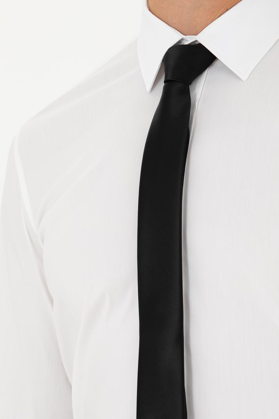 Beyaz Slim Fit Pamuk Karışımlı Klasik Gömlek - 50282995005