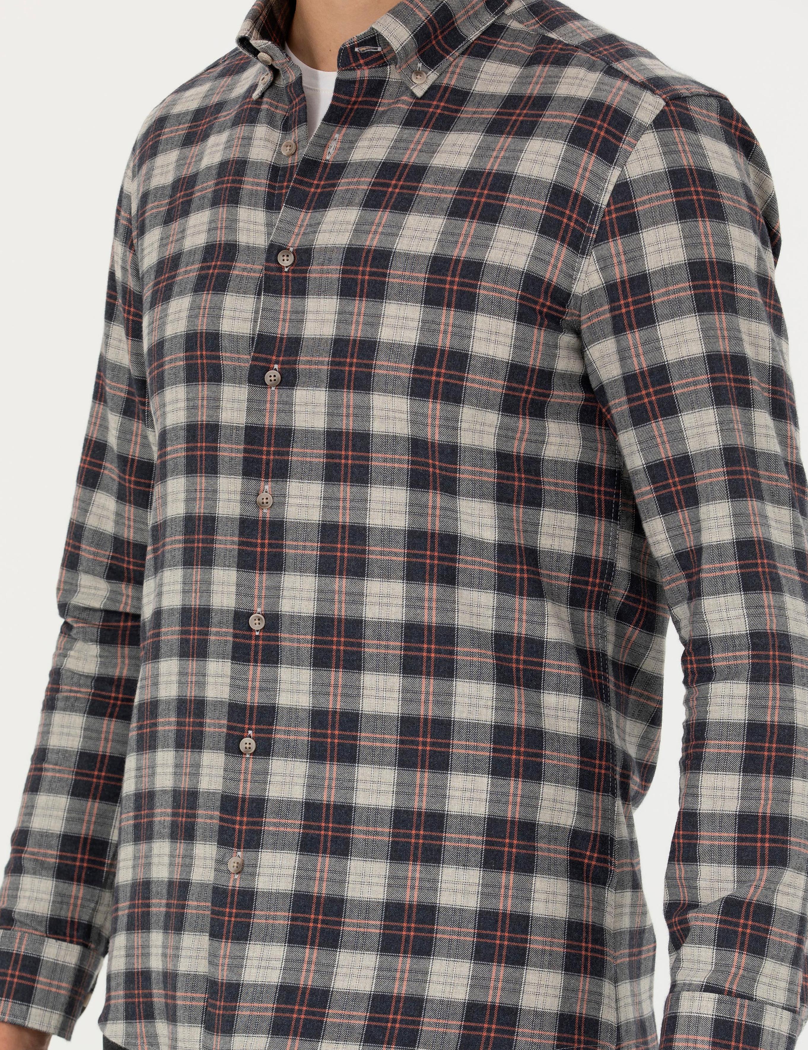 Bej Slim Fit Uzun Kollu Gömlek - 50282560057