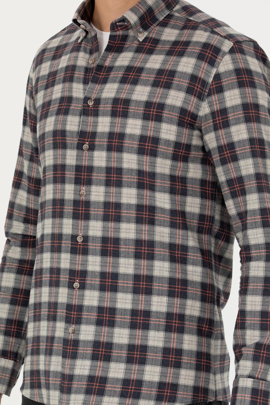 Bej Slim Fit Uzun Kollu Gömlek - 50282560057