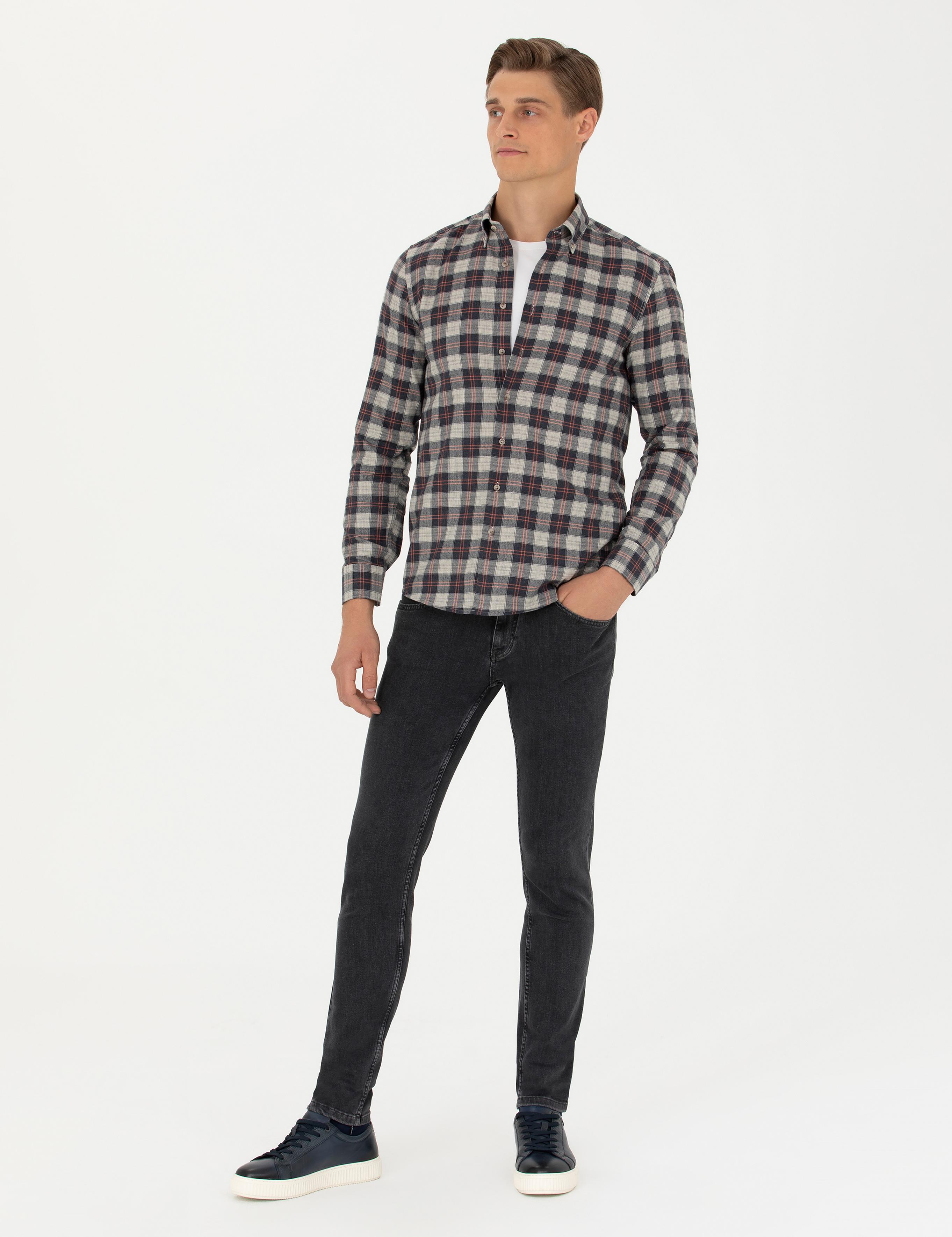 Bej Slim Fit Uzun Kollu Gömlek - 50282560057