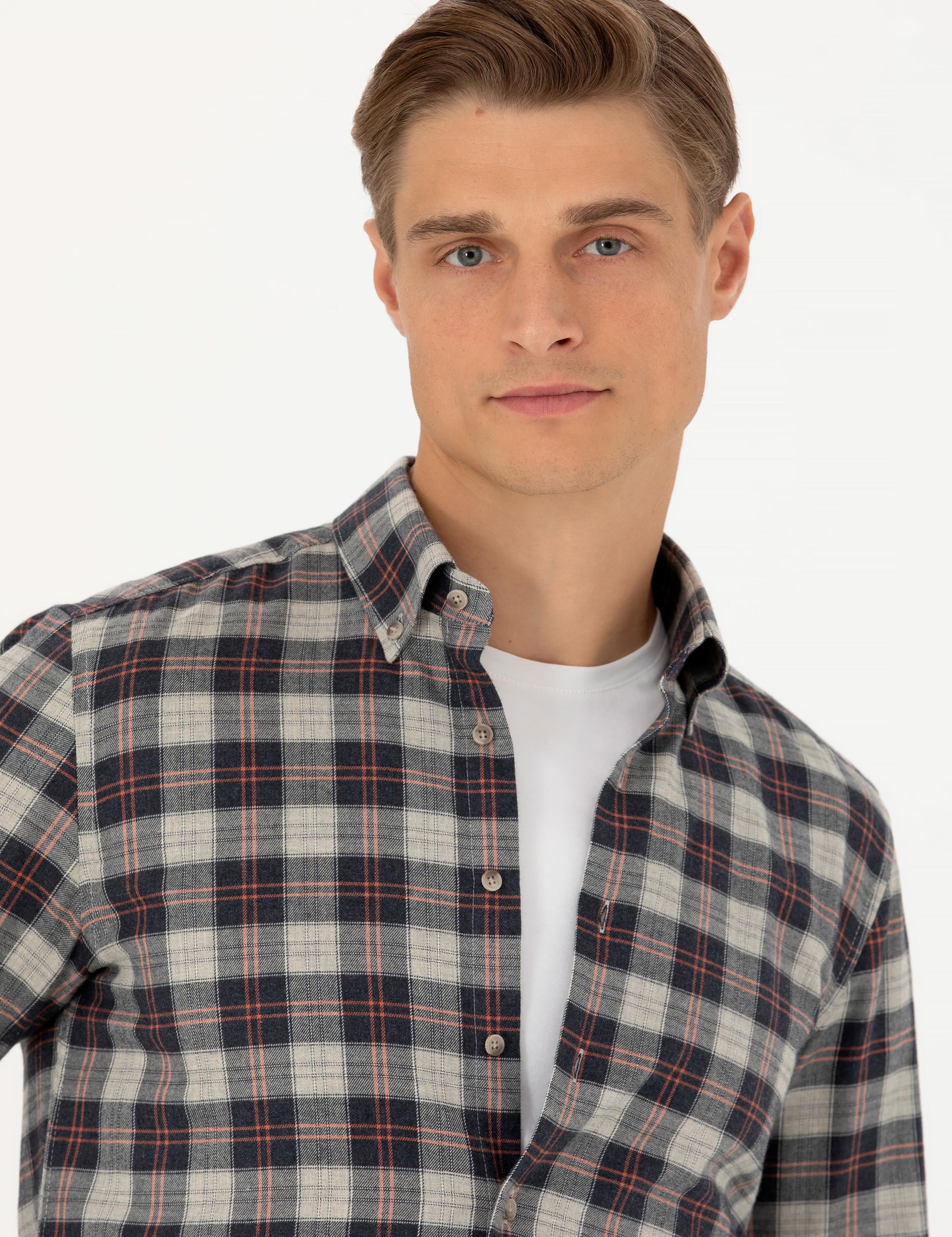 Bej Slim Fit Uzun Kollu Gömlek - 50282560057