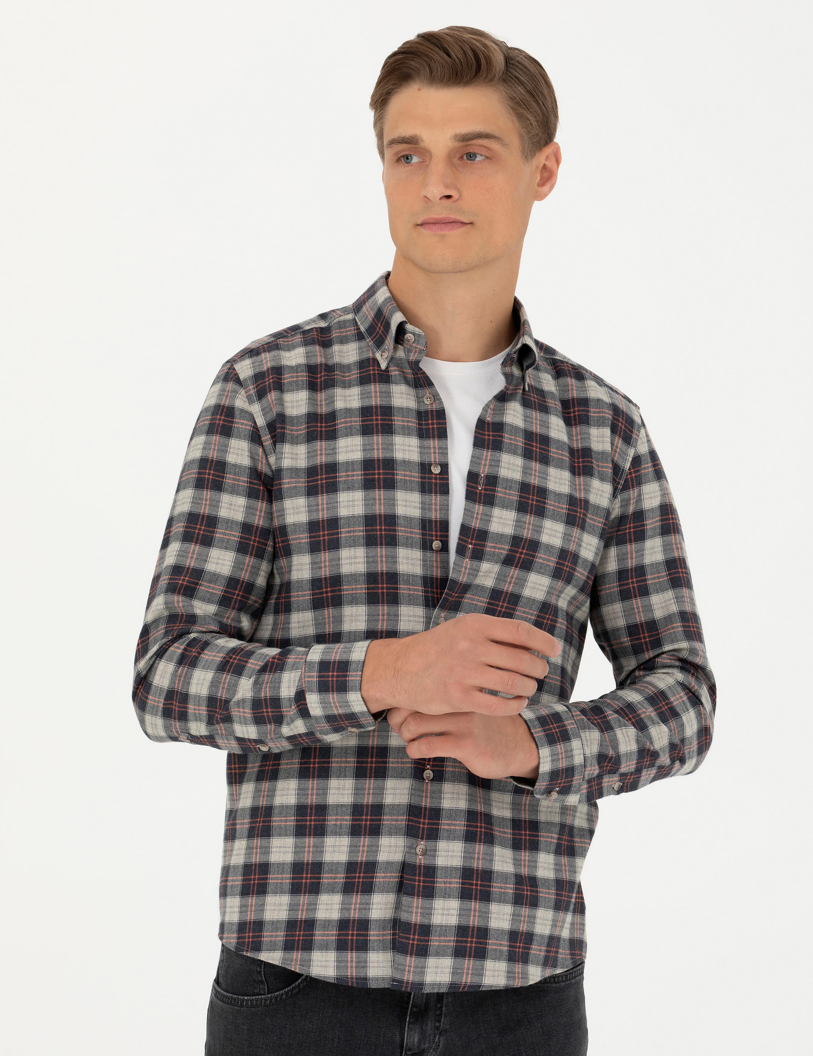 Bej Slim Fit Uzun Kollu Gömlek - 50282560057
