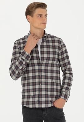 Bej Slim Fit Uzun Kollu Gömlek