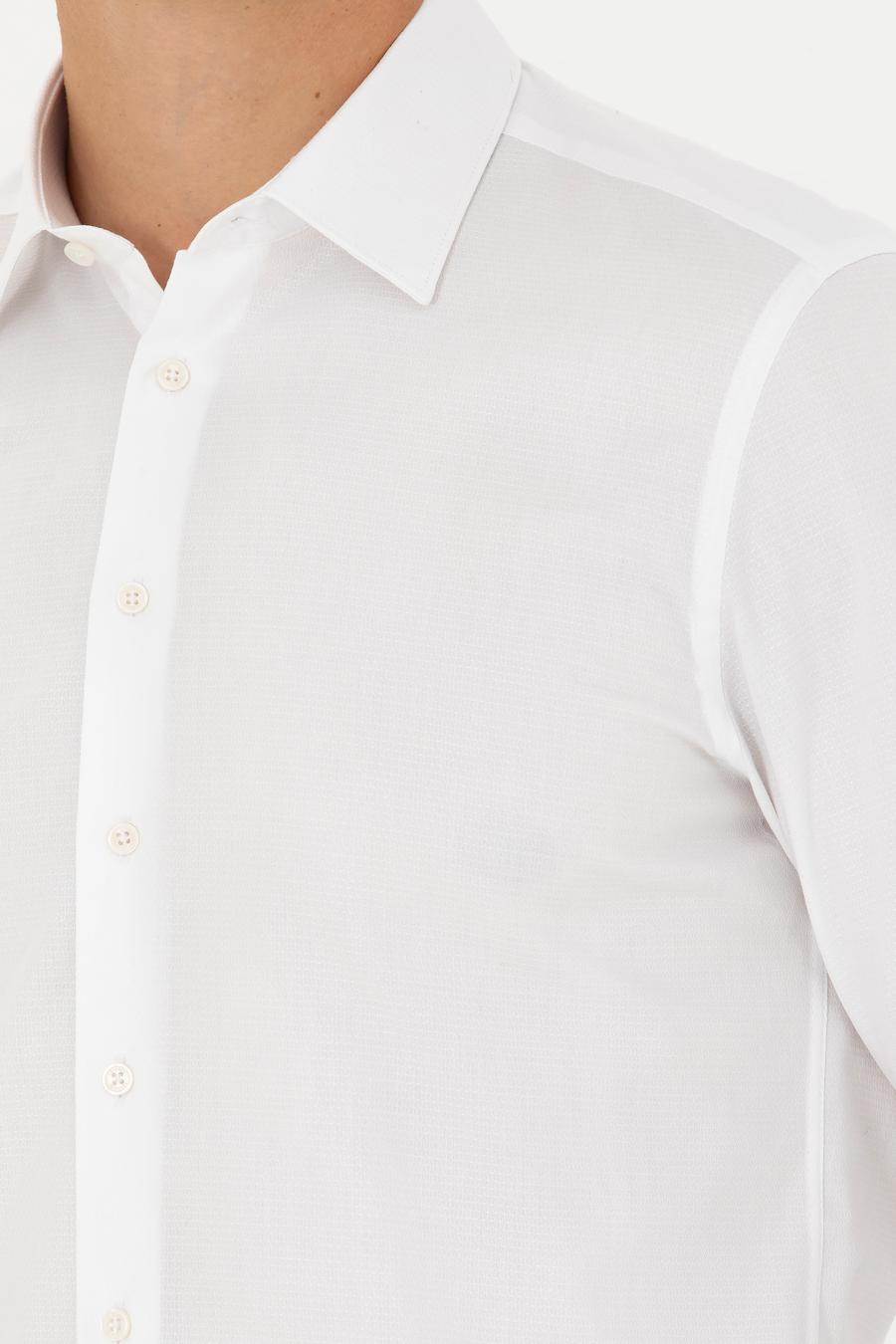 Beyaz Slim Fit Uzun Kollu Gömlek - 50282395007