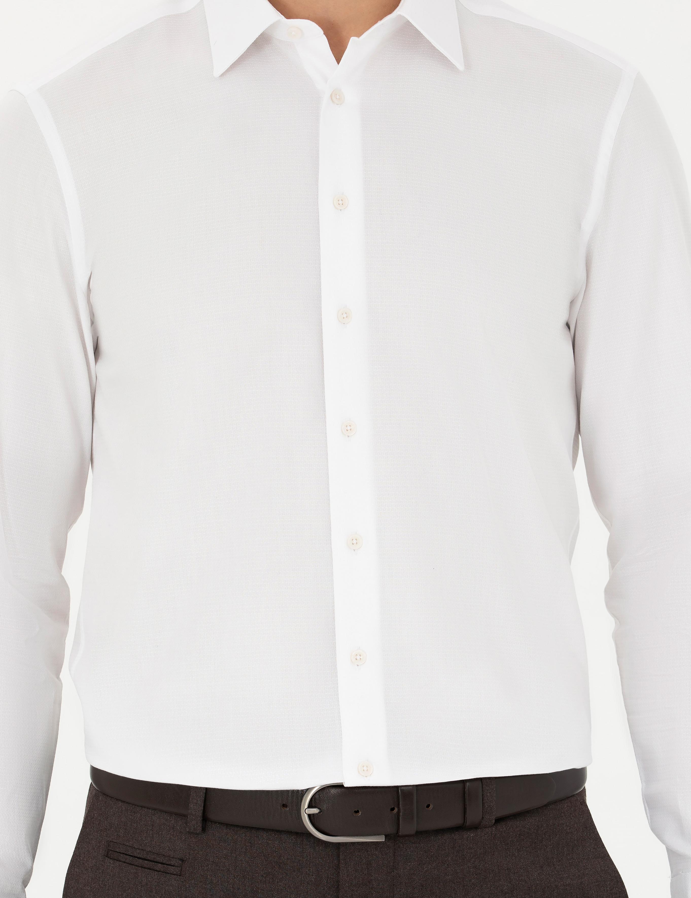 Beyaz Slim Fit Uzun Kollu Gömlek - 50282395007