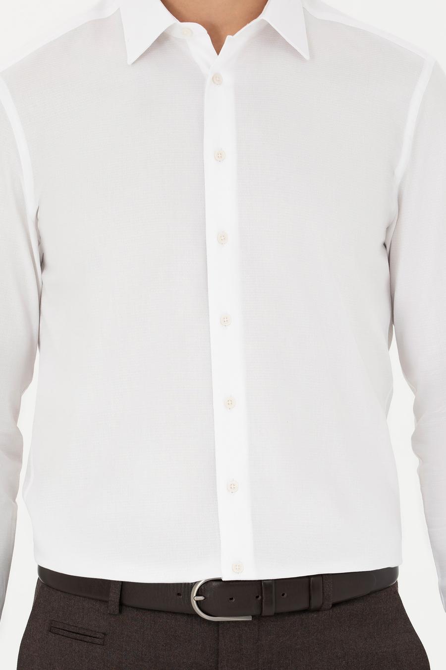 Beyaz Slim Fit Uzun Kollu Gömlek - 50282395007