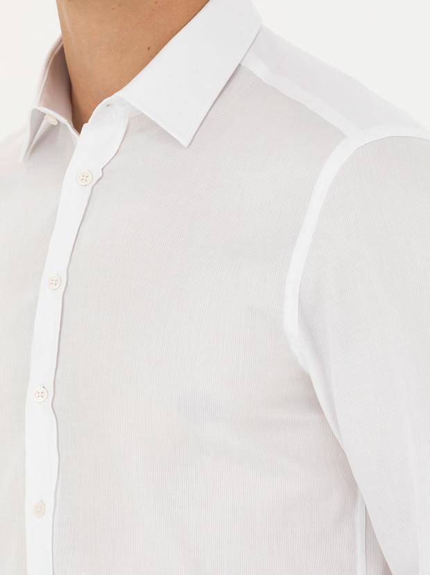 Beyaz Slim Fit Uzun Kollu Gömlek