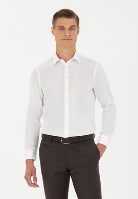 Beyaz Slim Fit Uzun Kollu Gömlek