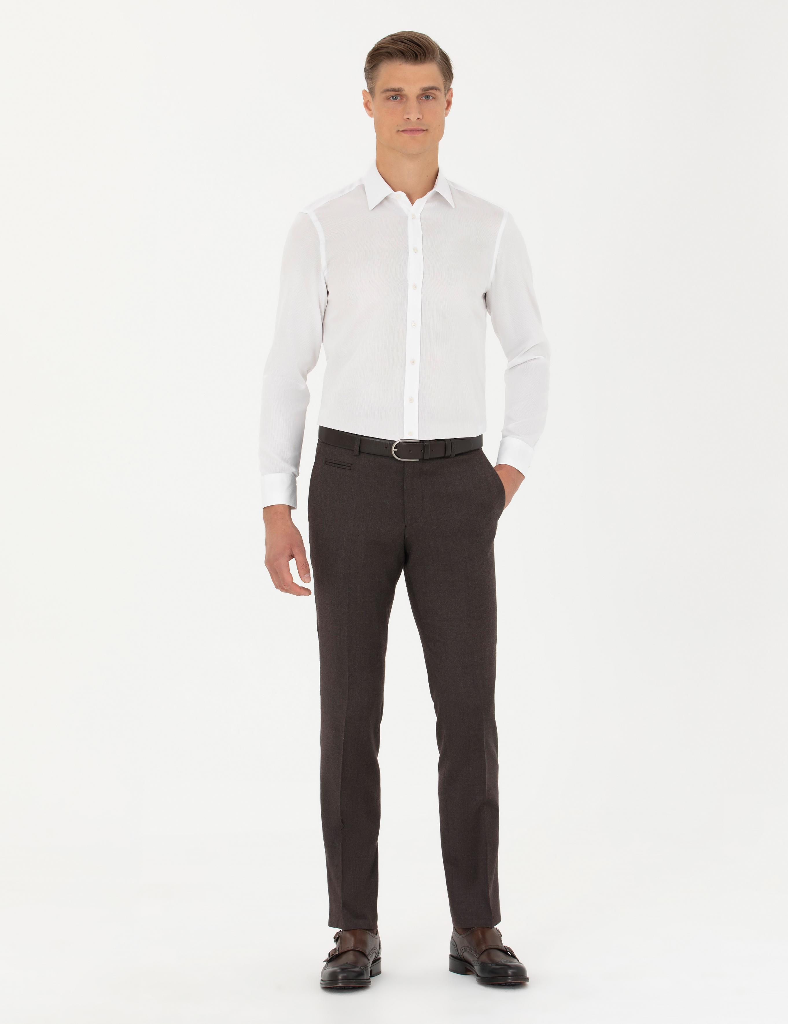 Beyaz Slim Fit Uzun Kollu Gömlek - 50282392005