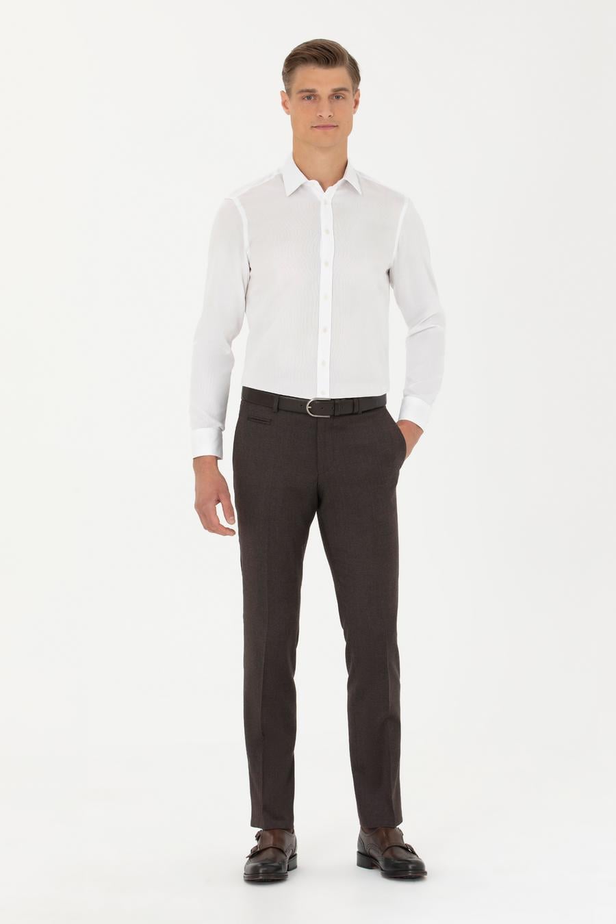 Beyaz Slim Fit Uzun Kollu Gömlek - 50282392005