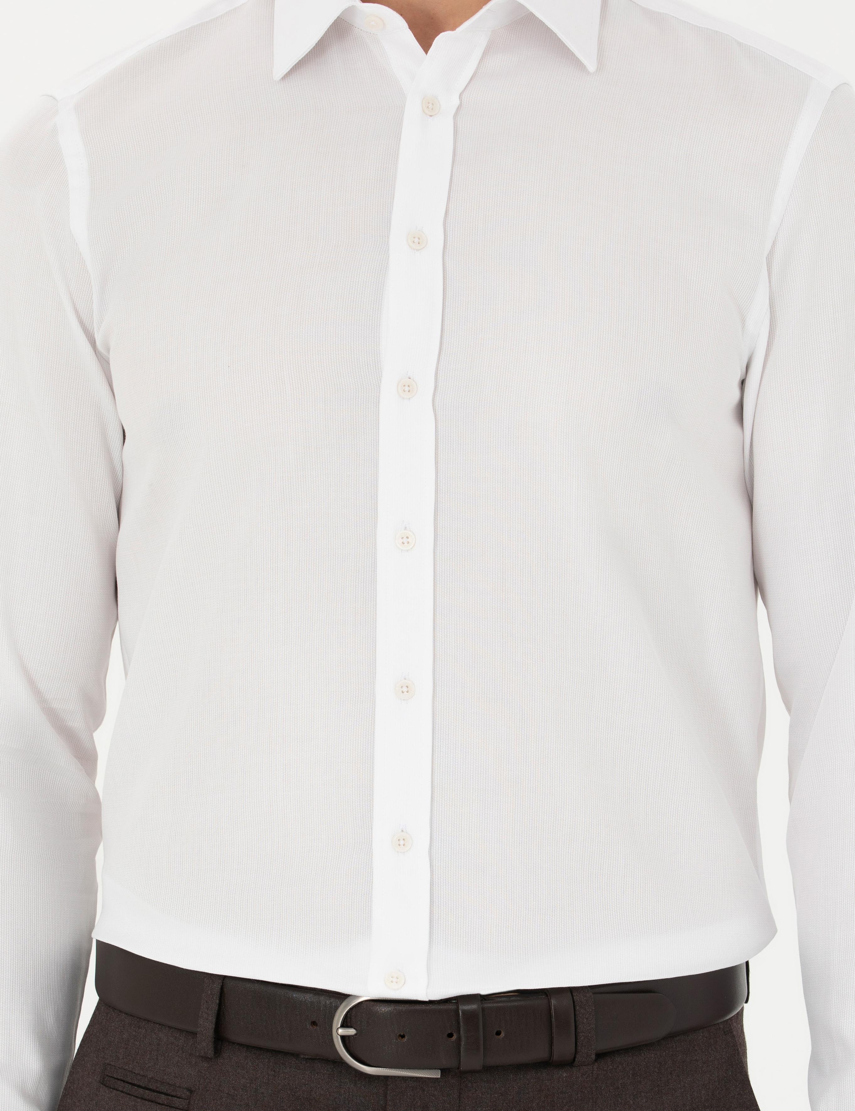Beyaz Slim Fit Uzun Kollu Gömlek - 50282392005