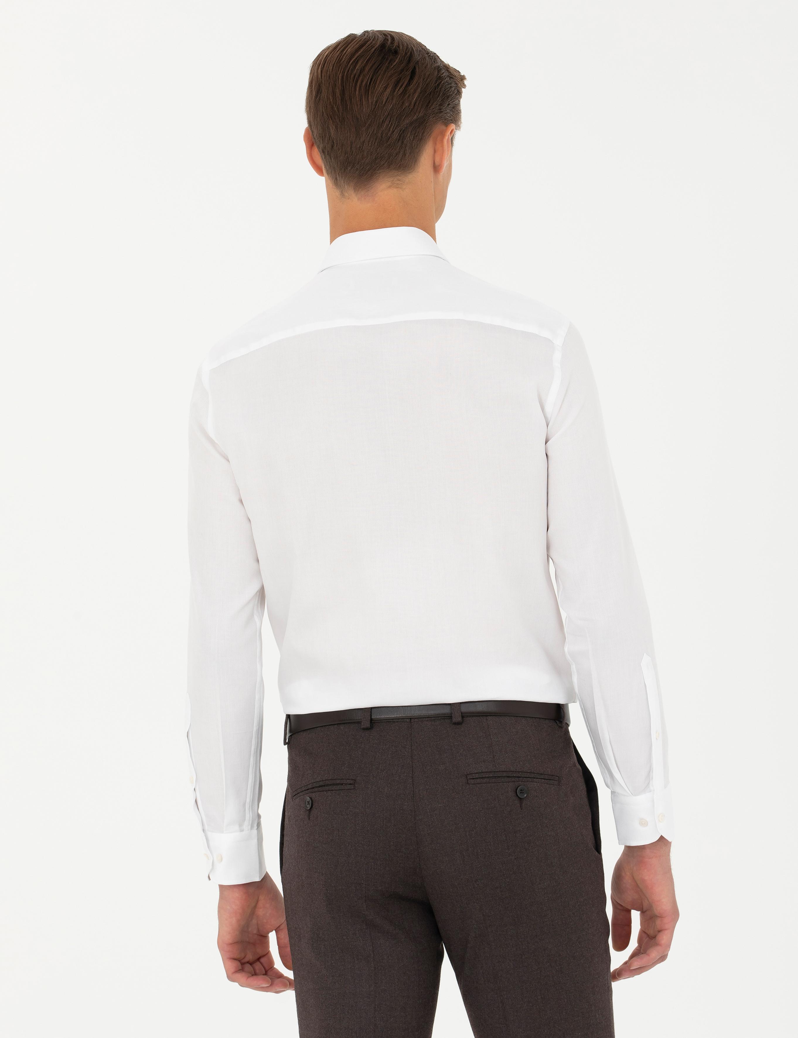 Beyaz Slim Fit Uzun Kollu Gömlek - 50282392005