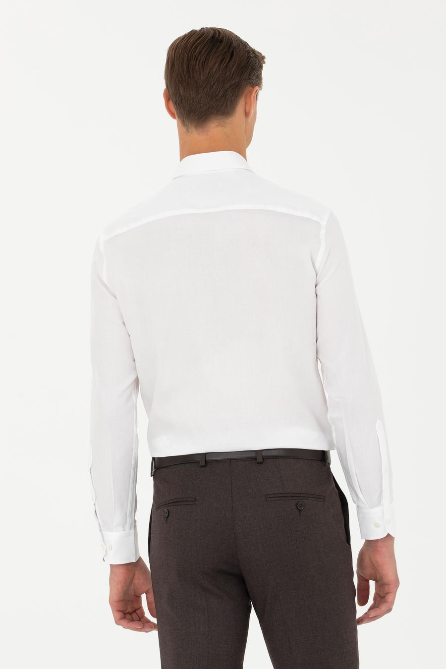 Beyaz Slim Fit Uzun Kollu Gömlek - 50282392005