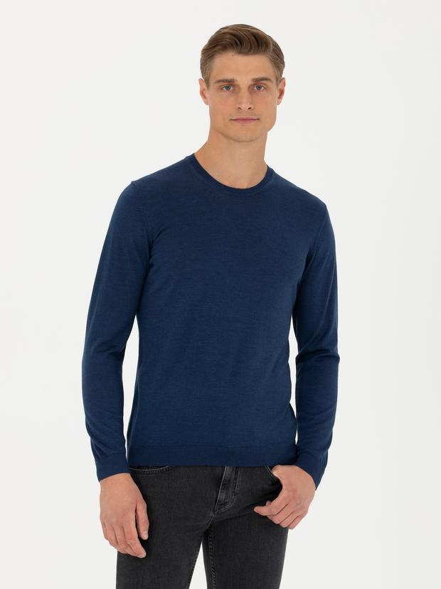 Lacivert Slim Fit Kazak
