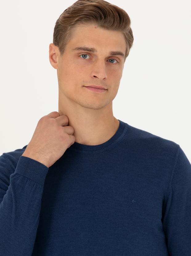 Lacivert Slim Fit Kazak