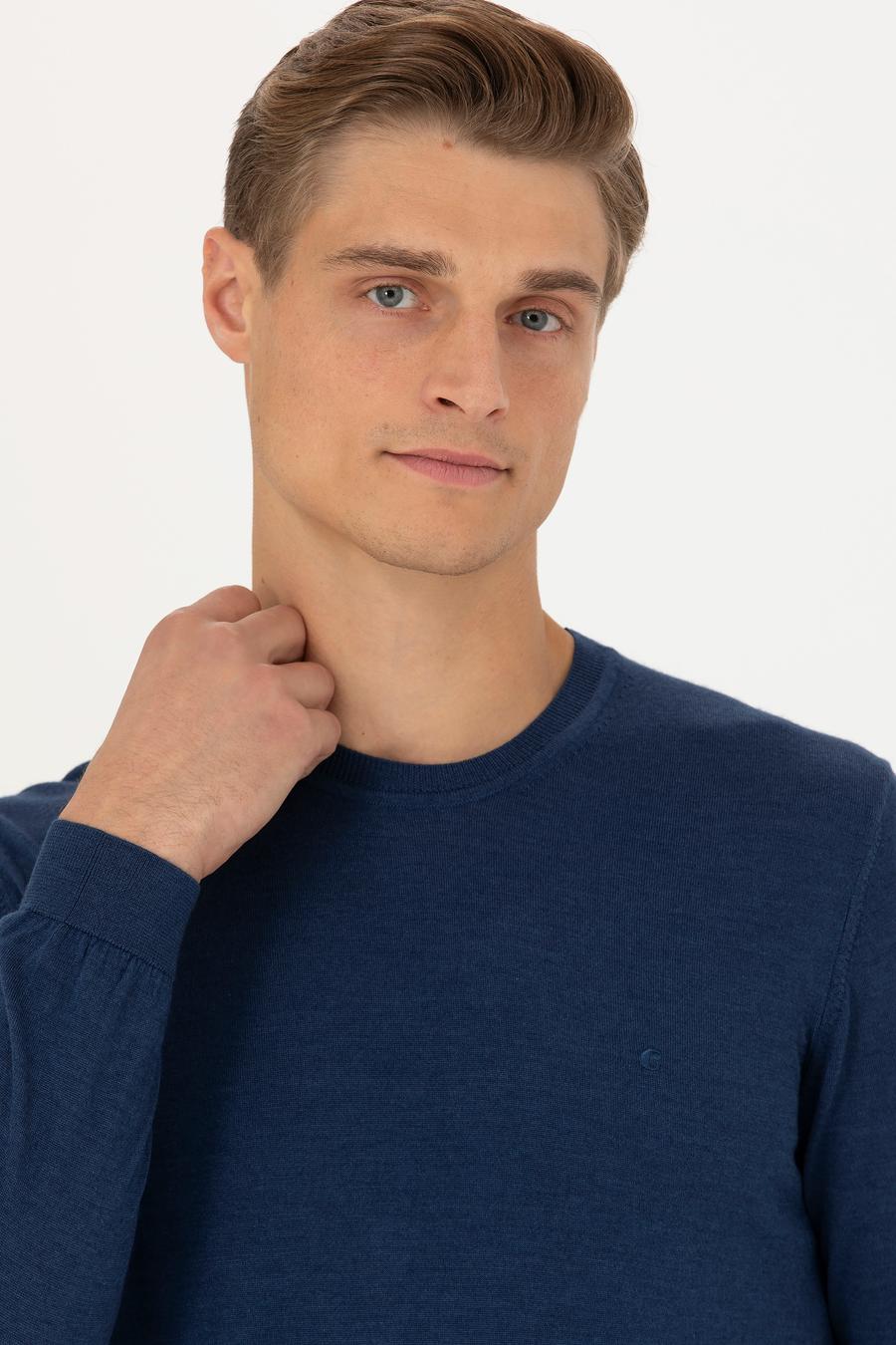 Lacivert Slim Fit Kazak - 50280197017