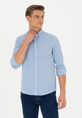 Mavi Slim Fit Uzun Kollu Gömlek