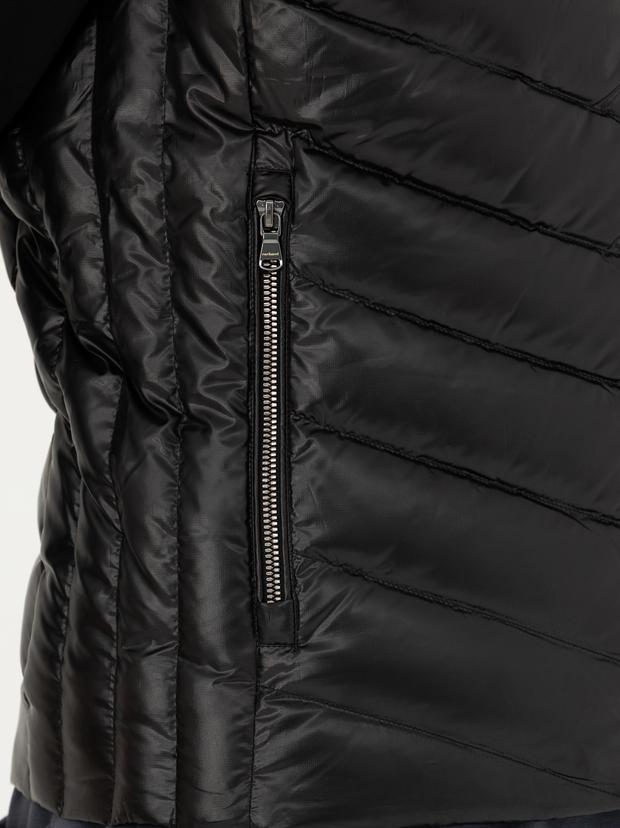 Siyah Slim Fit İnce Kapitone Mont Yelek