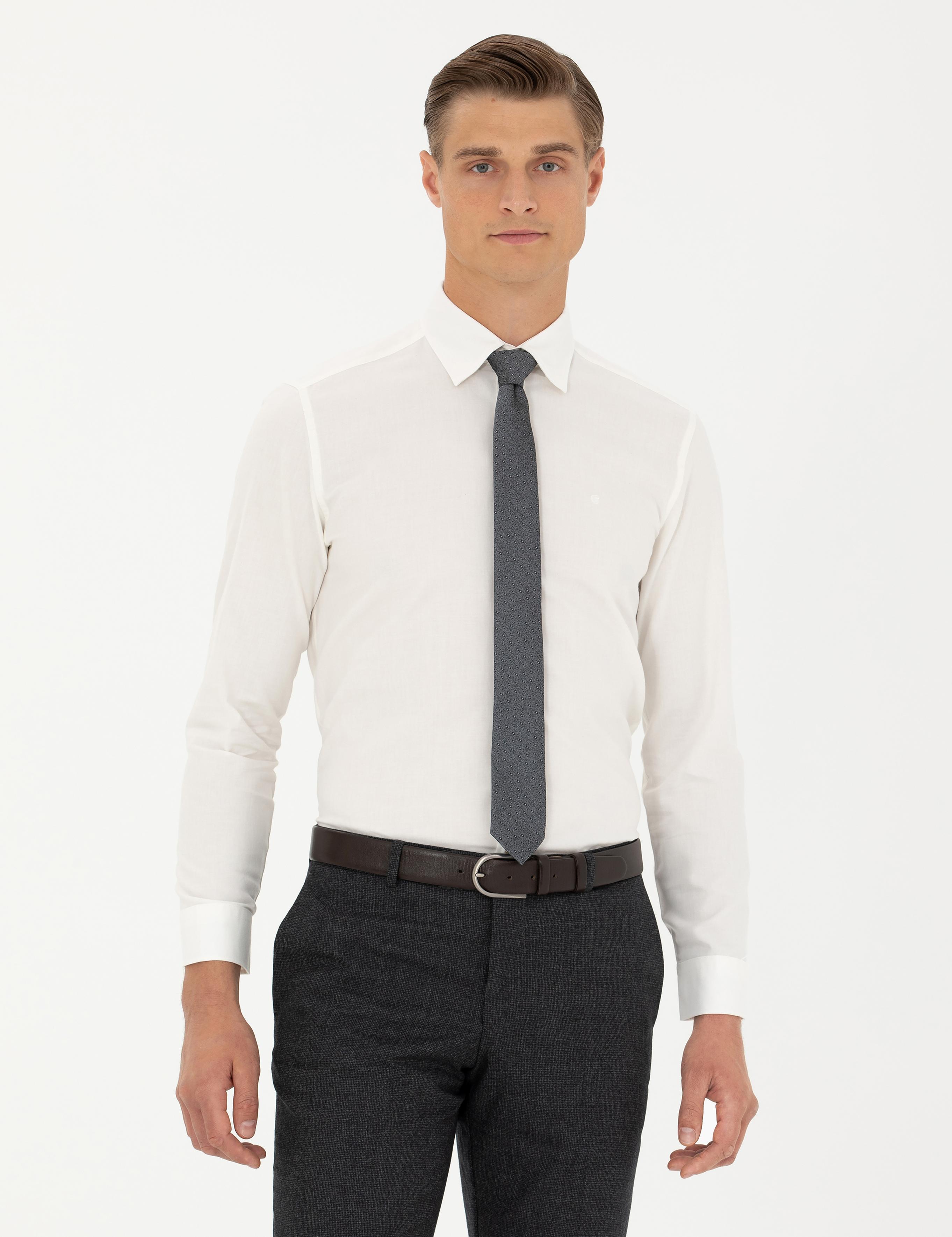 Beyaz Slim Fit Uzun Kollu Klasik Gömlek - 50273661189